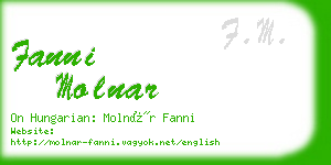 fanni molnar business card